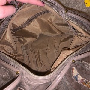 Sharif leather type Aztec print purse